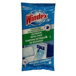 1 Package  Windex Outdoor Refill Pads for Cleaning Glass Windows - 2 Pads, New